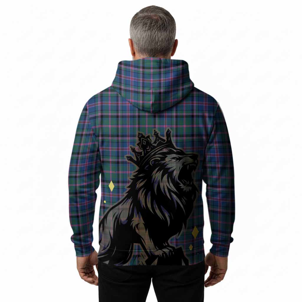 Cooper Tartan Family Crest Hoodie Crowned Lion Roaring