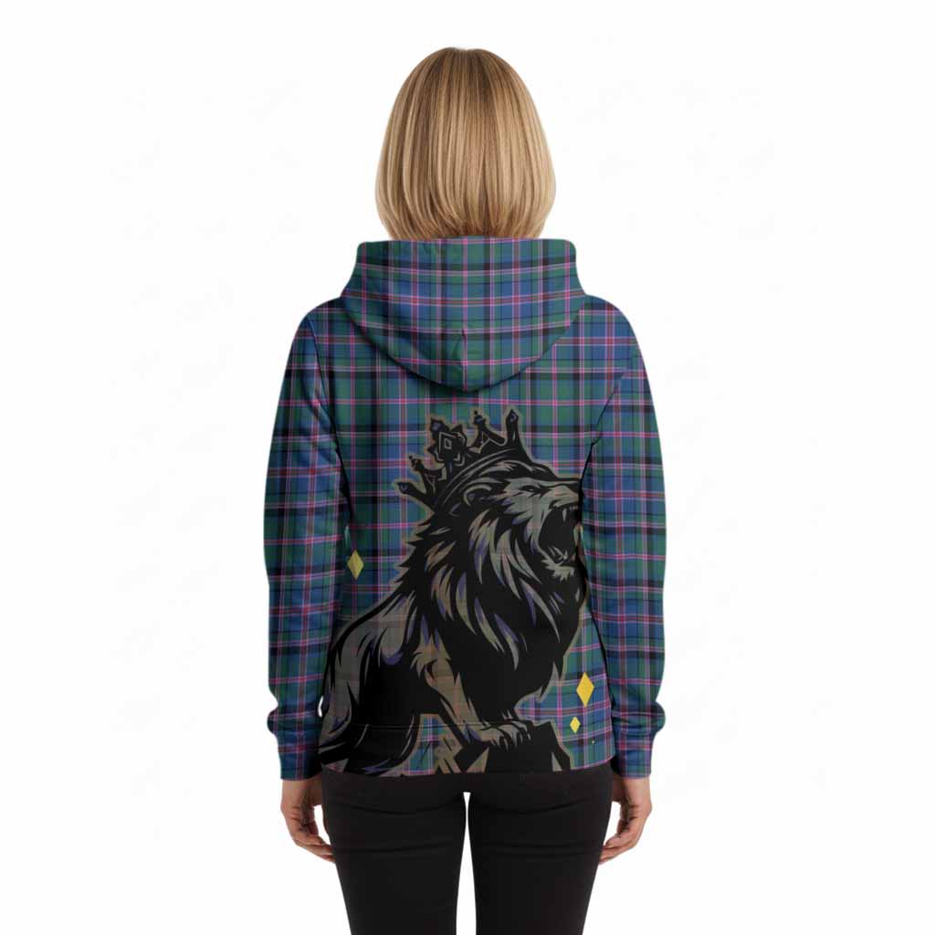 Cooper Tartan Family Crest Hoodie Crowned Lion Roaring