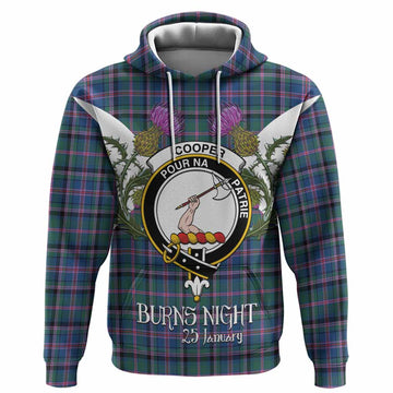 Cooper Tartan Family Crest Hoodie Scottish Burns Night Thistle Floral
