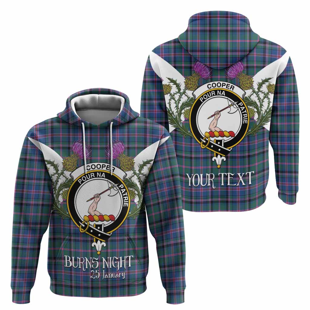 Cooper Tartan Family Crest Hoodie Scottish Burns Night Thistle Floral