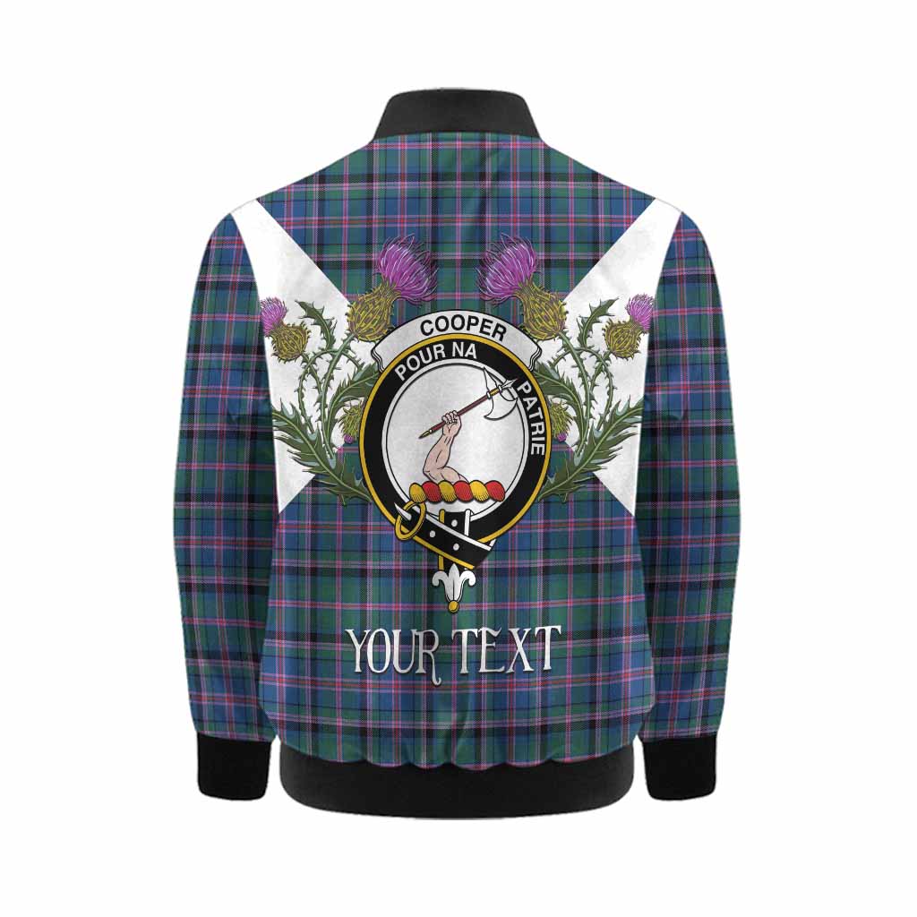 Cooper Tartan Family Crest Kid Bomber Jacket Scottish Burns Night Thistle Floral