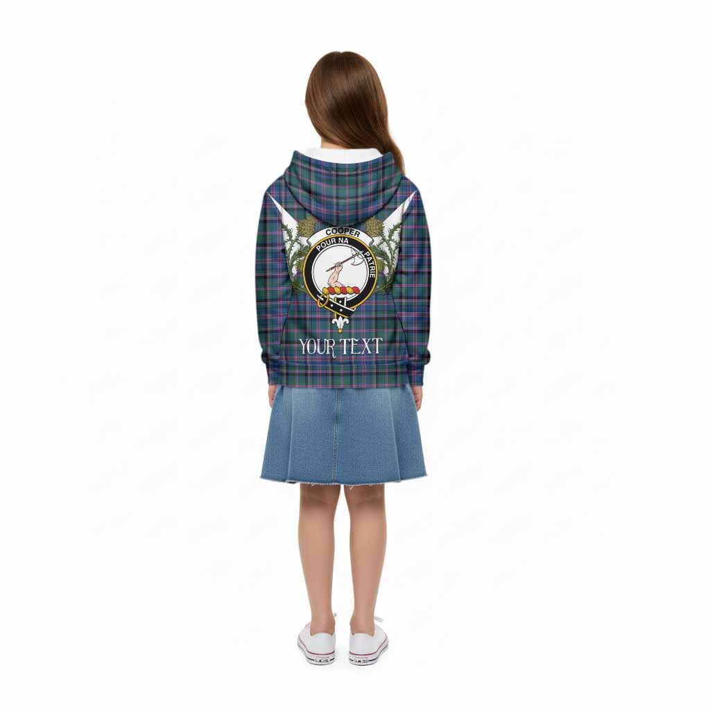 Cooper Tartan Family Crest Kid Hoodie Scottish Burns Night Thistle Floral