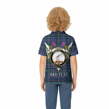Cooper Tartan Family Crest Kid Polo Shirt Scottish Burns Night Thistle Floral