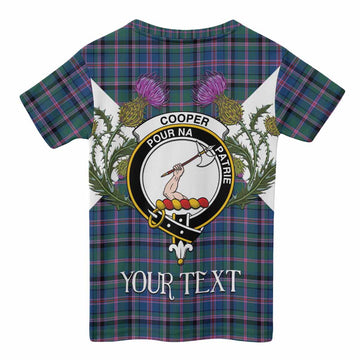 Cooper Tartan Family Crest Kid T-shirt Scottish Burns Night Thistle Floral