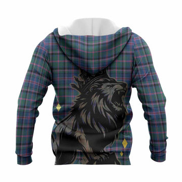 Cooper Tartan Family Crest Knitted Hoodie Crowned Lion Roaring