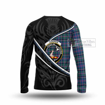 Cooper Tartan Family Crest Long Sleeve T-Shirt Celtic Scottish Thistle Floral