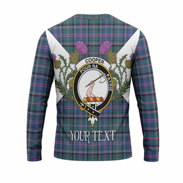 Cooper Tartan Family Crest Long Sleeve T-Shirt Scottish Burns Night Thistle Floral