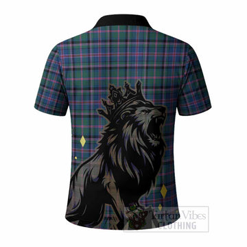 Cooper Tartan Family Crest Polo Shirt Crowned Lion Roaring