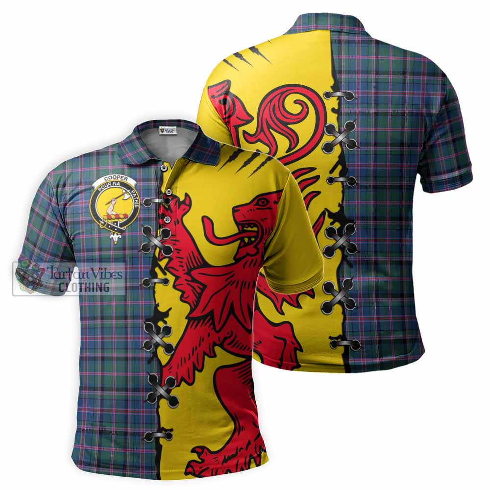 Cooper Tartan Family Crest Polo Shirt Lion Rampant Honor - Tartan Vibes Clothing