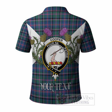 Cooper Tartan Family Crest Polo Shirt Scottish Burns Night Thistle Floral