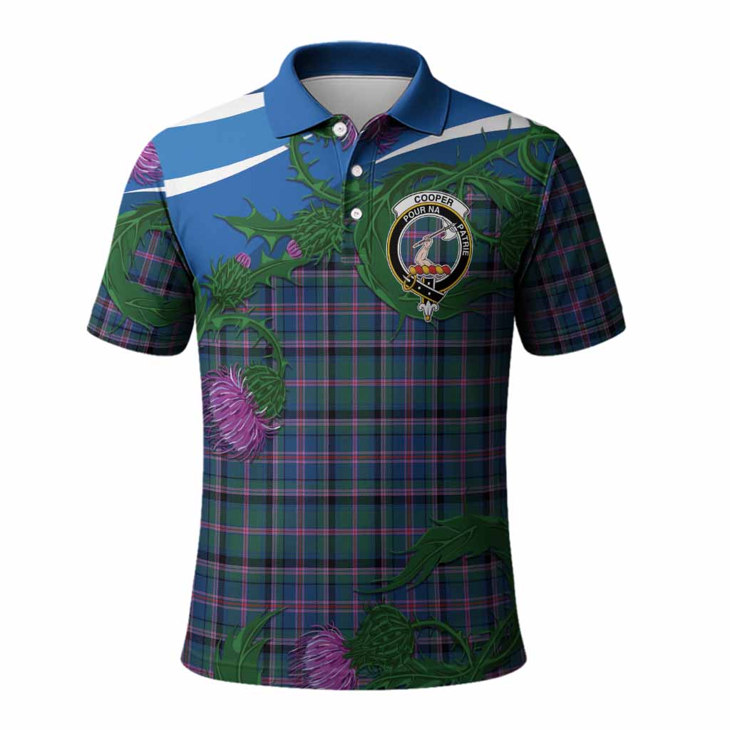 Cooper Tartan Family Crest Polo Shirt Thistle in Minimalism