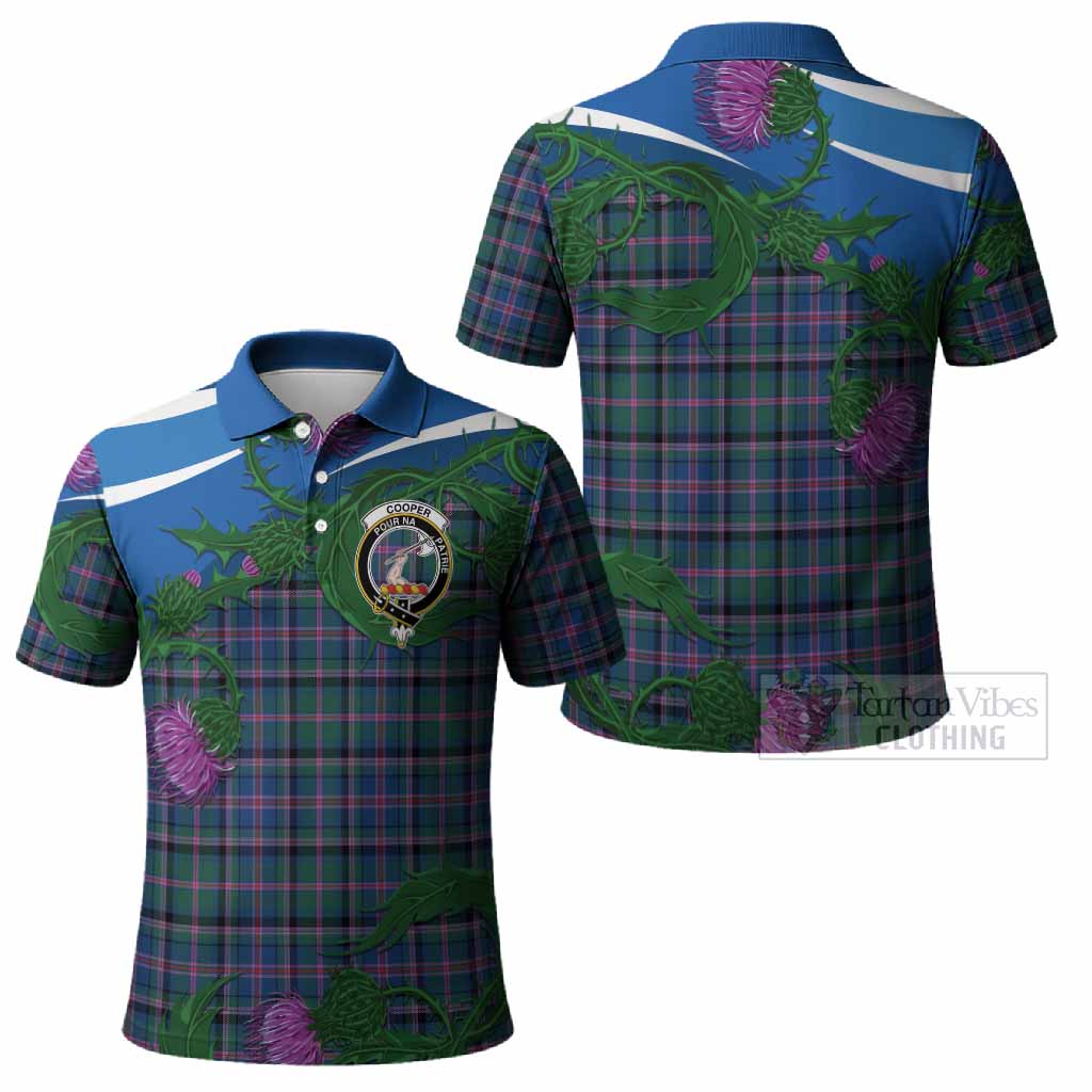 Cooper Tartan Family Crest Polo Shirt Thistle in Minimalism