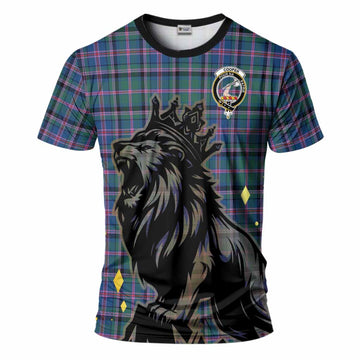 Cooper Tartan Family Crest T-Shirt Crowned Lion Roaring
