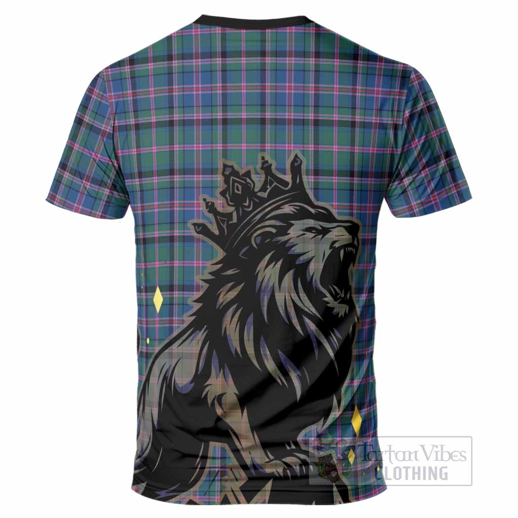 Cooper Tartan Family Crest T-Shirt Crowned Lion Roaring