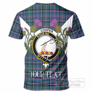 Cooper Tartan Family Crest T-Shirt Scottish Burns Night Thistle Floral