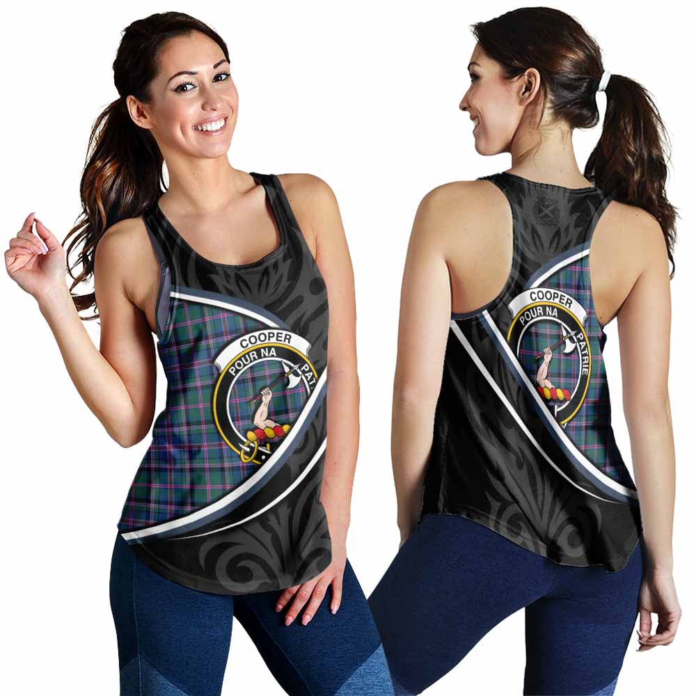 Cooper Tartan Family Crest Women Racerback Tanks Celtic Scottish Thistle Floral - Tartan Vibes Clothing