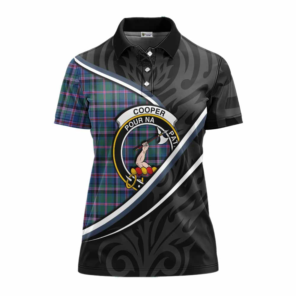 Cooper Tartan Family Crest Women's Polo Shirt Celtic Scottish Thistle Floral - Tartan Vibes Clothing