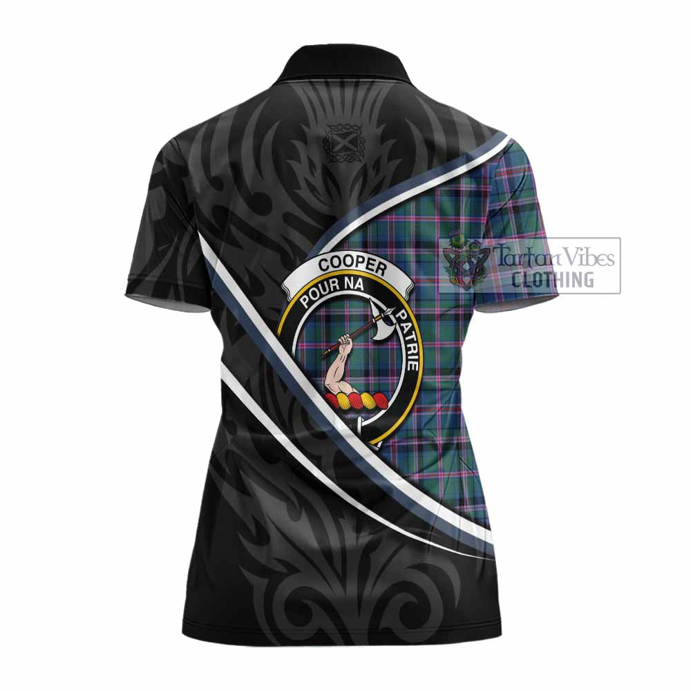 Cooper Tartan Family Crest Women's Polo Shirt Celtic Scottish Thistle Floral - Tartan Vibes Clothing