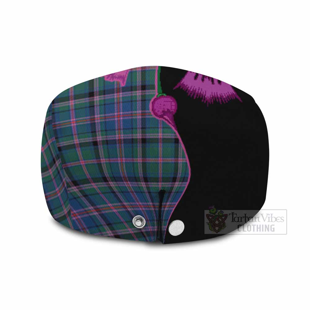 Cooper Tartan Flat Cap, Jeff Cap Traditional Scottish Thistle