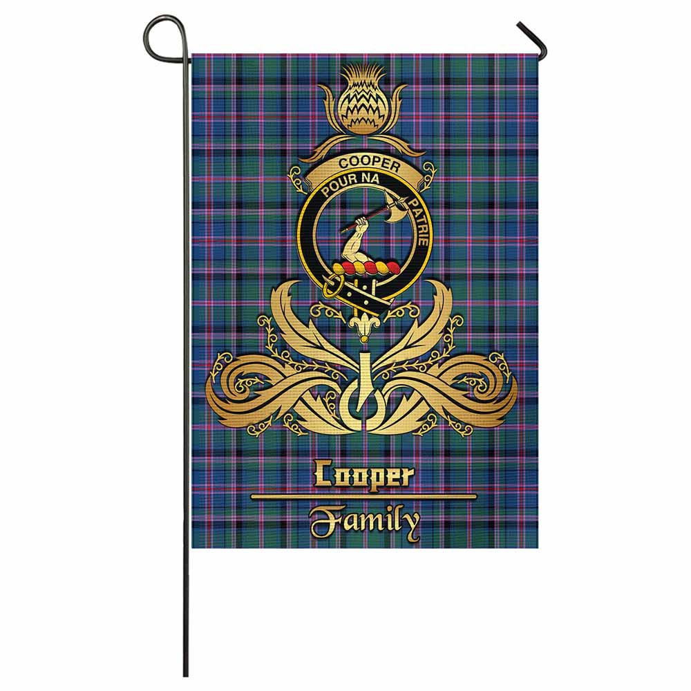 Cooper Tartan Garden Flag with Highland Thistle Cherish Family Crest Style - Tartan Vibes Clothing
