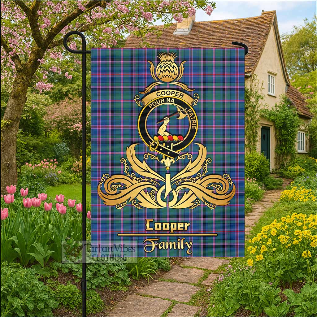 Cooper Tartan Garden Flag with Highland Thistle Cherish Family Crest Style - Tartan Vibes Clothing