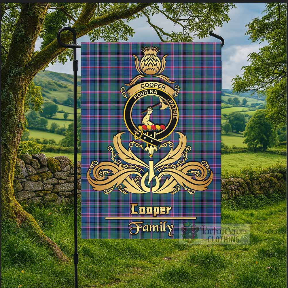 Cooper Tartan Garden Flag with Highland Thistle Cherish Family Crest Style - Tartan Vibes Clothing