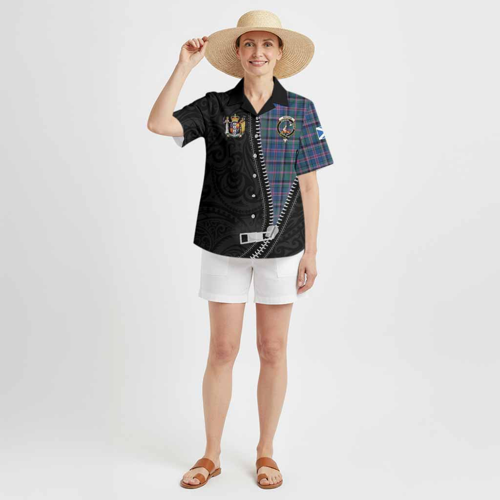 Cooper Tartan Hawaiian Shirt New Zealand Pattern Unique Zipper Stylized