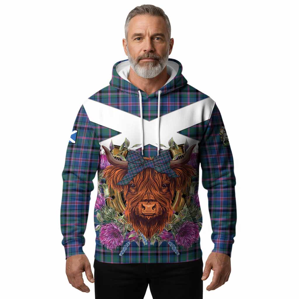 Cooper Tartan Hoodie Scottish Thistle Heilan Coo