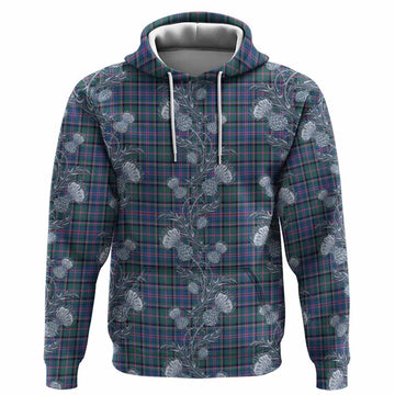 Cooper Tartan Hoodie Seamless Scottish Thistle Flowers