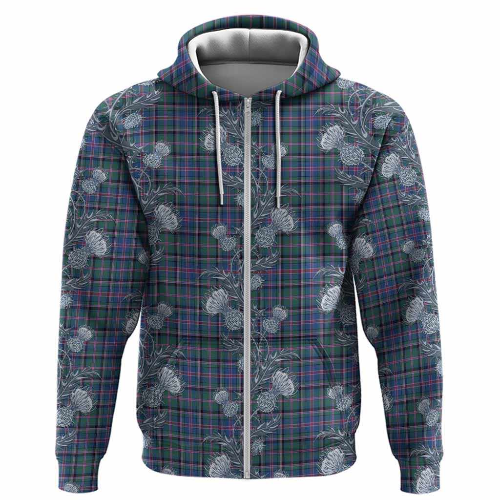 Cooper Tartan Hoodie Seamless Scottish Thistle Flowers