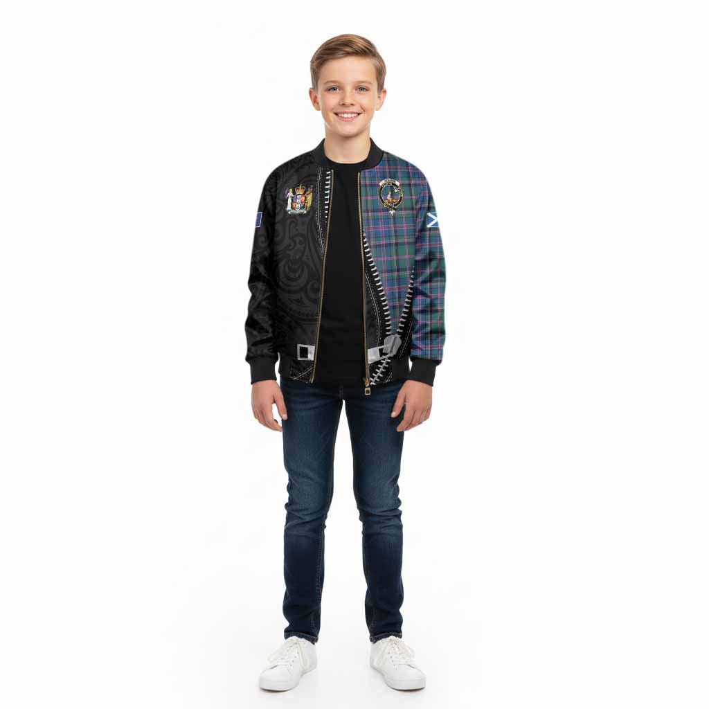 Cooper Tartan Kid Bomber Jacket New Zealand Pattern Unique Zipper Stylized