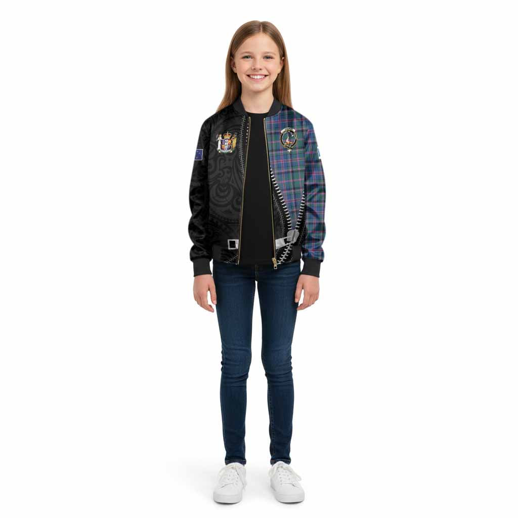 Cooper Tartan Kid Bomber Jacket New Zealand Pattern Unique Zipper Stylized