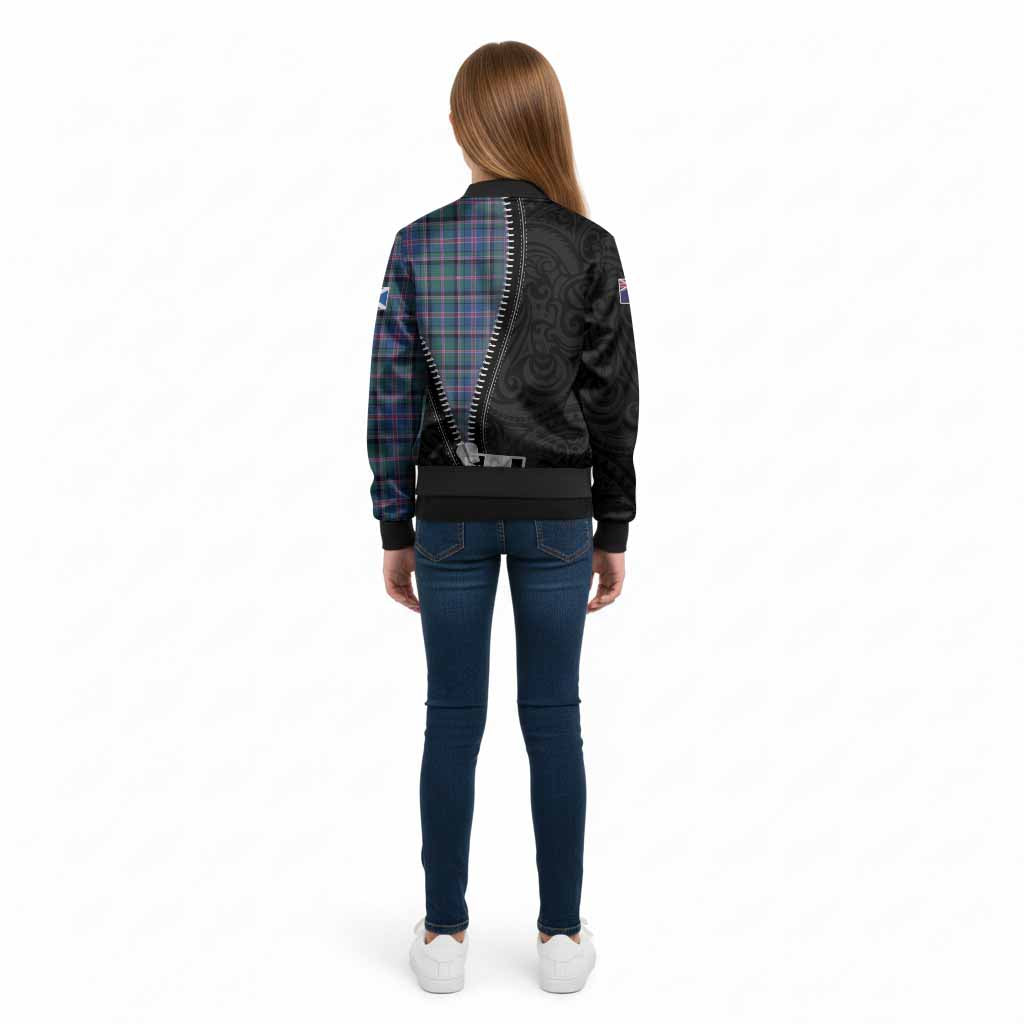 Cooper Tartan Kid Bomber Jacket New Zealand Pattern Unique Zipper Stylized