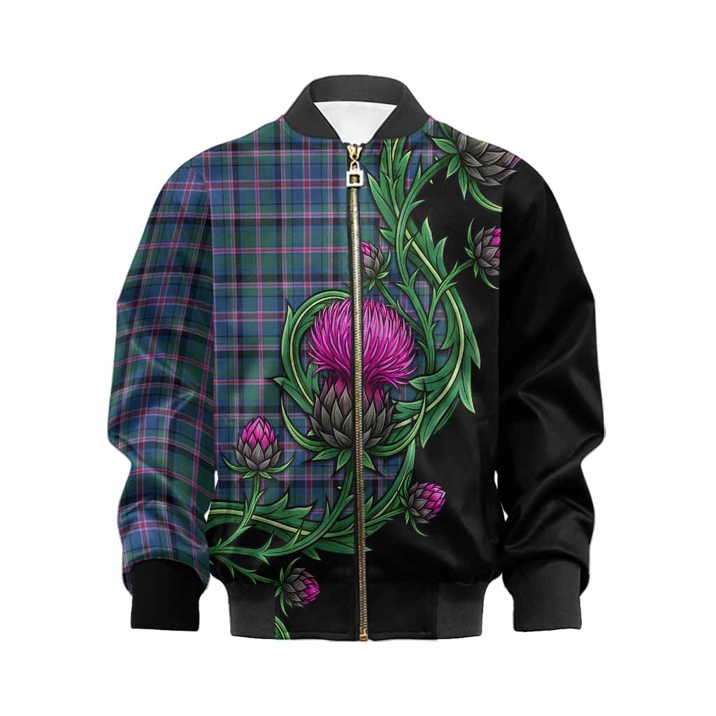 Cooper Tartan Kid Bomber Jacket Resilient Scottish Thistle Kid XS - Tartan Vibes Clothing