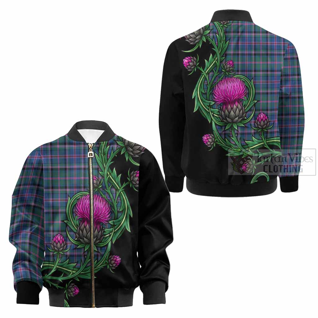 Cooper Tartan Kid Bomber Jacket Resilient Scottish Thistle - Tartan Vibes Clothing