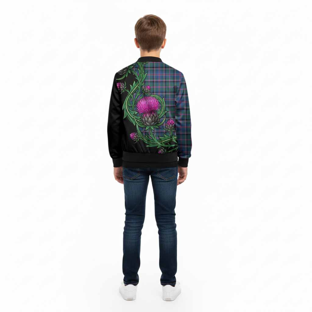 Cooper Tartan Kid Bomber Jacket Resilient Scottish Thistle - Tartan Vibes Clothing