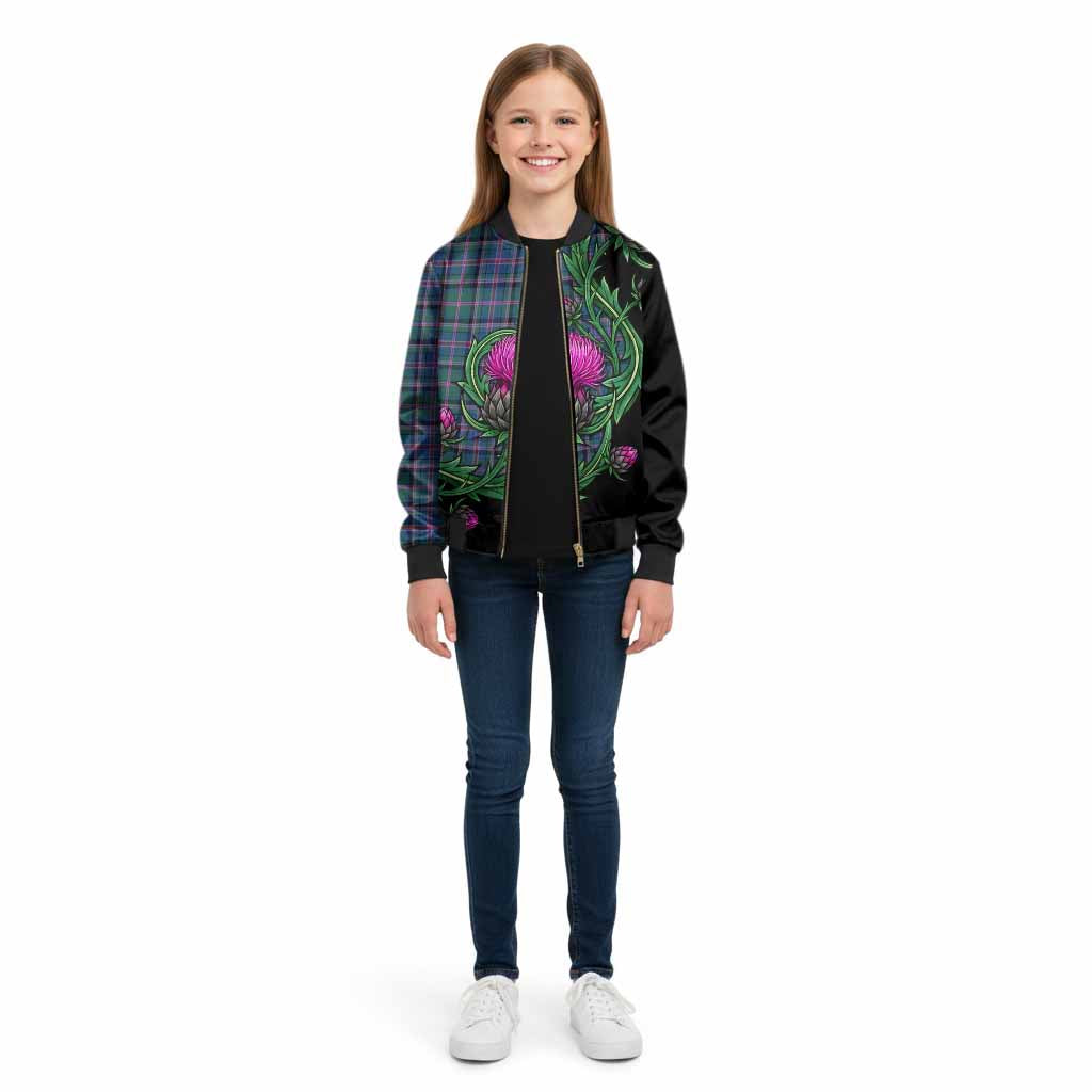 Cooper Tartan Kid Bomber Jacket Resilient Scottish Thistle - Tartan Vibes Clothing