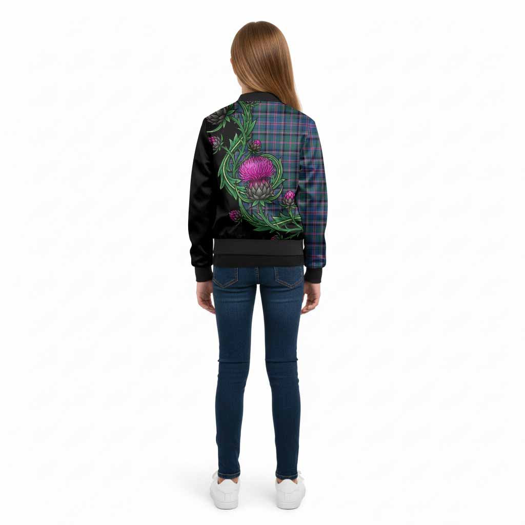 Cooper Tartan Kid Bomber Jacket Resilient Scottish Thistle - Tartan Vibes Clothing