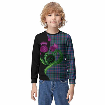 Cooper Tartan Kid Knitted Sweatshirt Traditional Scottish Thistle