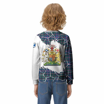 Cooper Tartan Kid Knitted Sweatshirt with Family Crest and Lion Rampant Grunge Style
