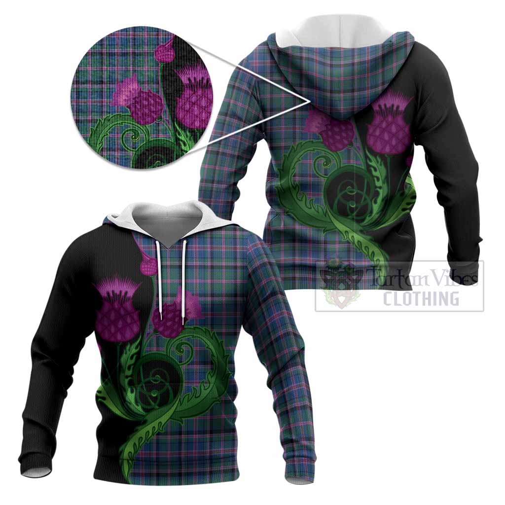 Cooper Tartan Knitted Hoodie Traditional Scottish Thistle