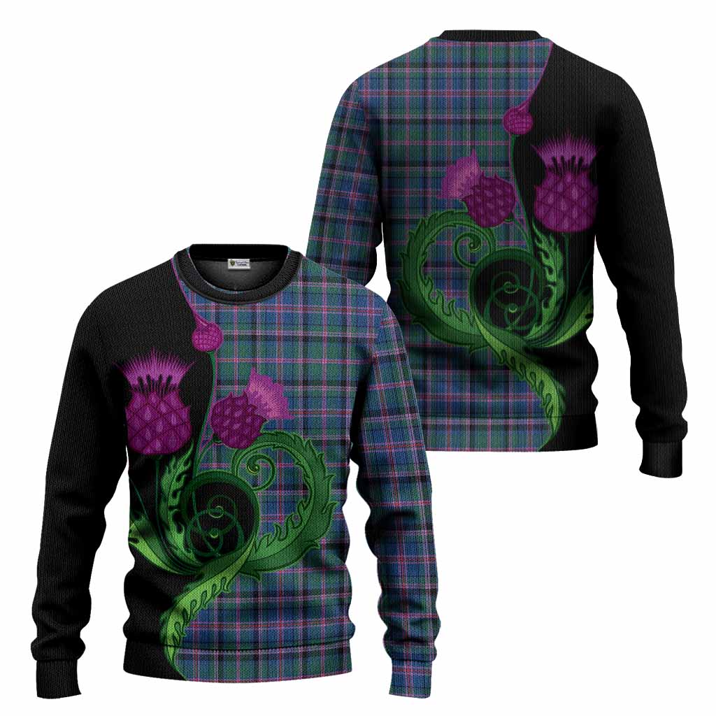 Cooper Tartan Knitted Sweater Traditional Scottish Thistle