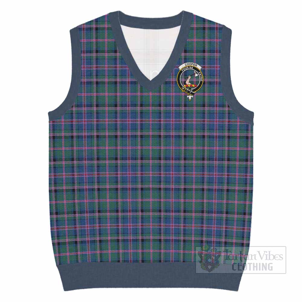Cooper Tartan Knitted V-Neck Vest with Family Crest - Tartan Vibes Clothing
