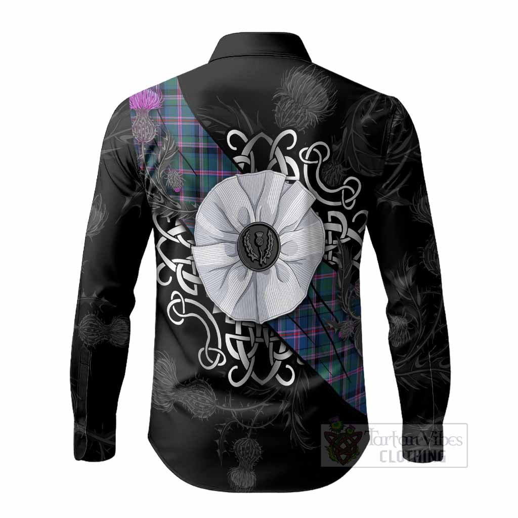 Cooper Tartan Long Sleeve Button Shirts Jacobite White Rose - Tartan Vibes Clothing