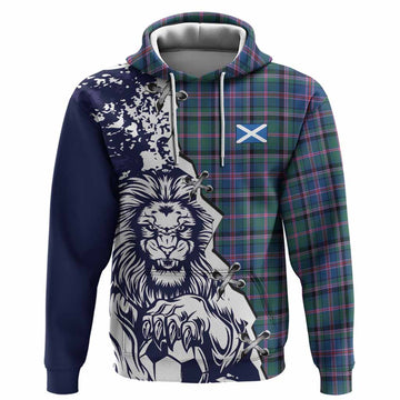 Cooper Tartan Scottish Hoodie Angry Lion With Soccer Ball Style