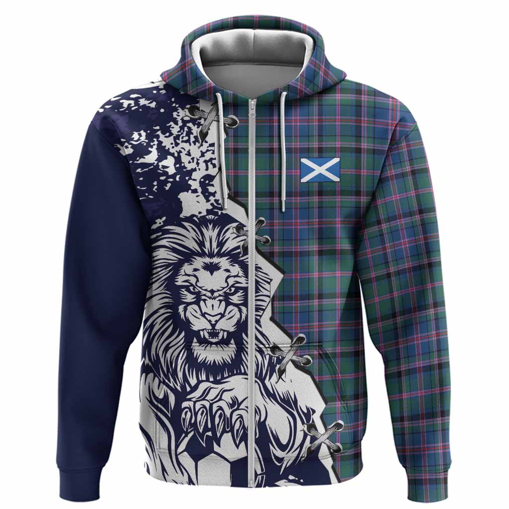 Cooper Tartan Scottish Hoodie Angry Lion With Soccer Ball Style
