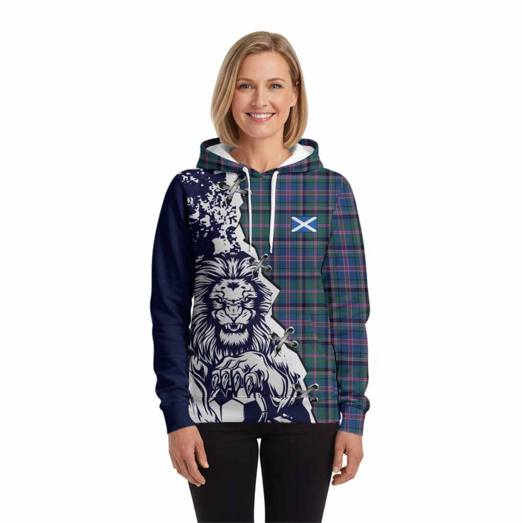 Cooper Tartan Scottish Hoodie Angry Lion With Soccer Ball Style
