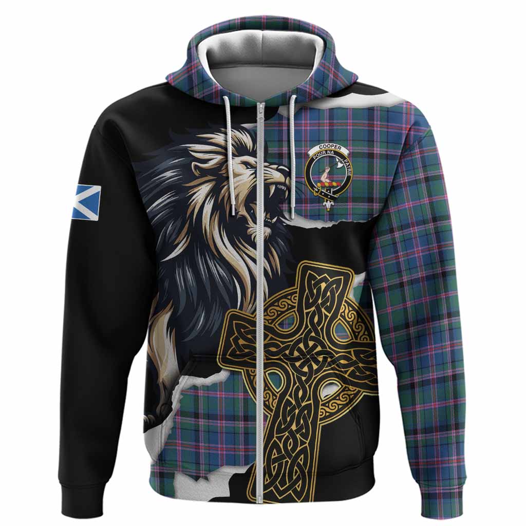 Cooper Tartan Scottish Hoodie Lion Celtic Heritage