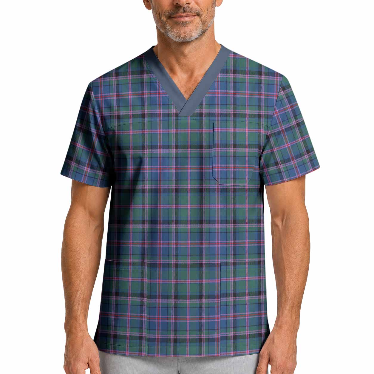 Cooper Tartan Scrub Top XL - Tartan Vibes Clothing