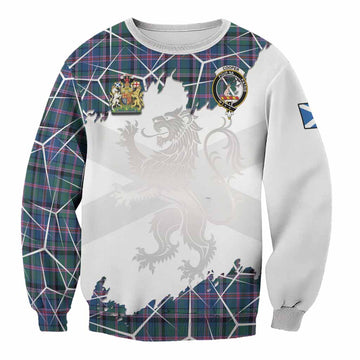 Cooper Tartan Sweatshirt with Family Crest and Lion Rampant Grunge Style